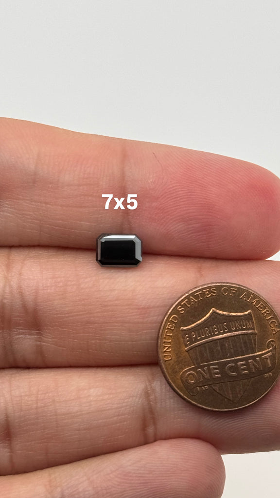 Lab Created Emerald Black Moissanite 7x5MM-12x10MM