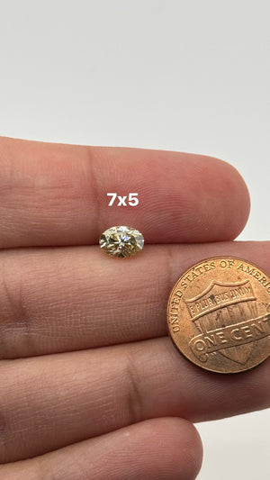 Lab Grown Bright Yellow Moissanite Oval Cut Eye Clean Quality DEF Color Available in 7x5mmMM - 10x8MM