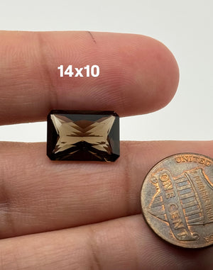 Natural Loose Smokey Quartz Emerald Radiant Cut