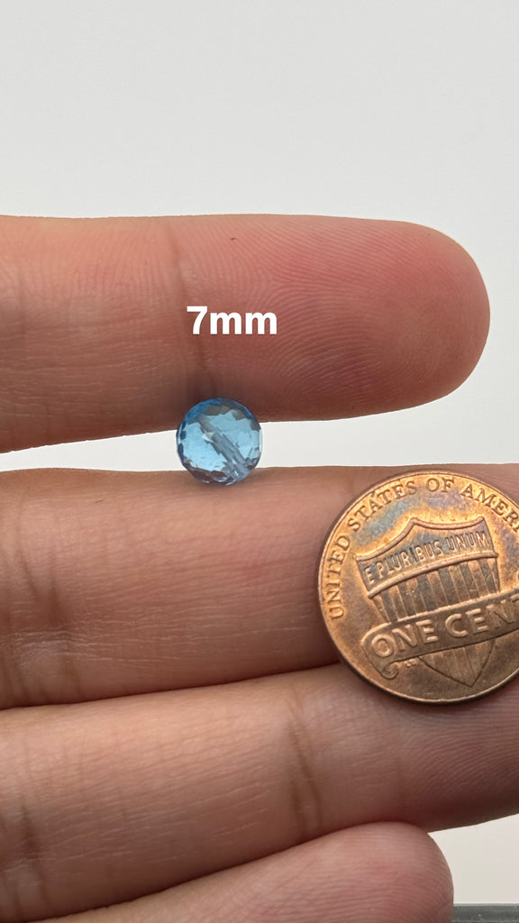 Loose Swiss Blue Topaz Beads - Drilled Through - Available in 3mm to 7mm Sizes