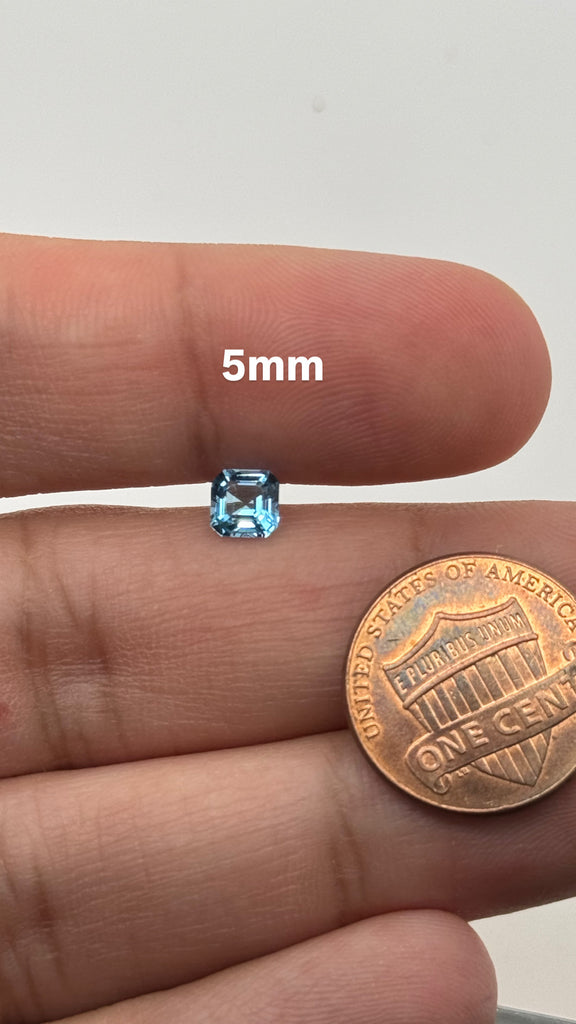Swiss Blue Topaz Asscher Cut AAA Quality Loose Gemstone from 4MM-10MM