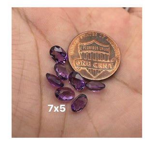 Natural Loose Amethyst Oval Checker Cut AA Quality Available in 7x5MM