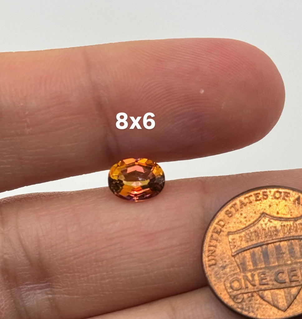Natural Sunrise Mystic Topaz Oval Step Shape AAA Quality Faceted Gemstone Available in 8x6MM-12x10MM