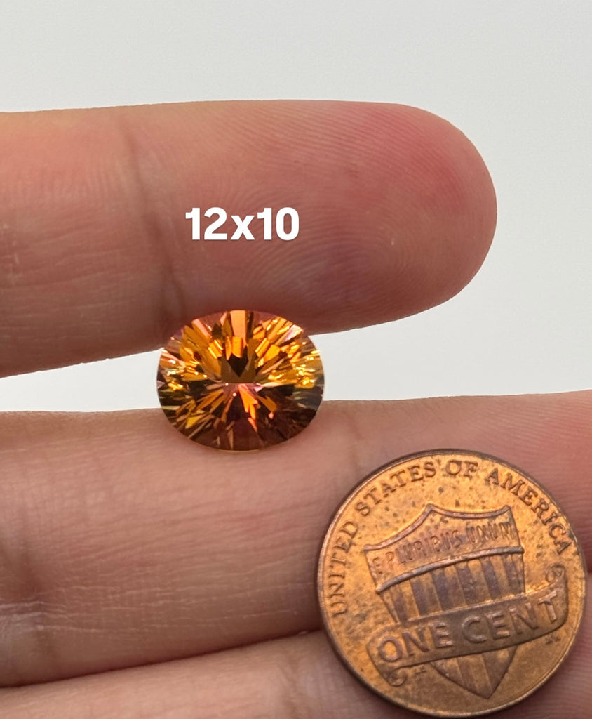 Natural Sunrise Mystic Topaz Oval Concave Cut AAA Quality Faceted Gemstone Available in 8x6MM-12x10MM