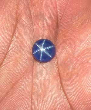Lab Created transparent Ceylon light blue star sapphire Round Cabochon – 5mm -12mm