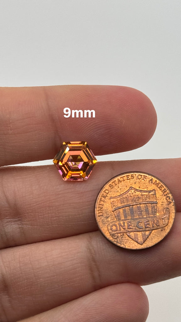 Natural Sunrise Mystic Topaz Hexagon Cut AAA Quality Faceted Gemstone Available in 5x5MM-10x10MM