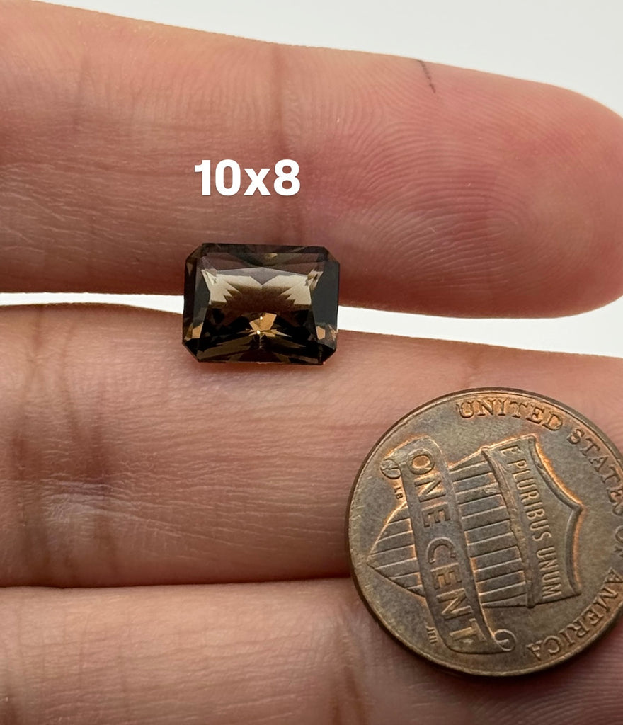 Natural Loose Smokey Quartz Emerald Radiant Cut