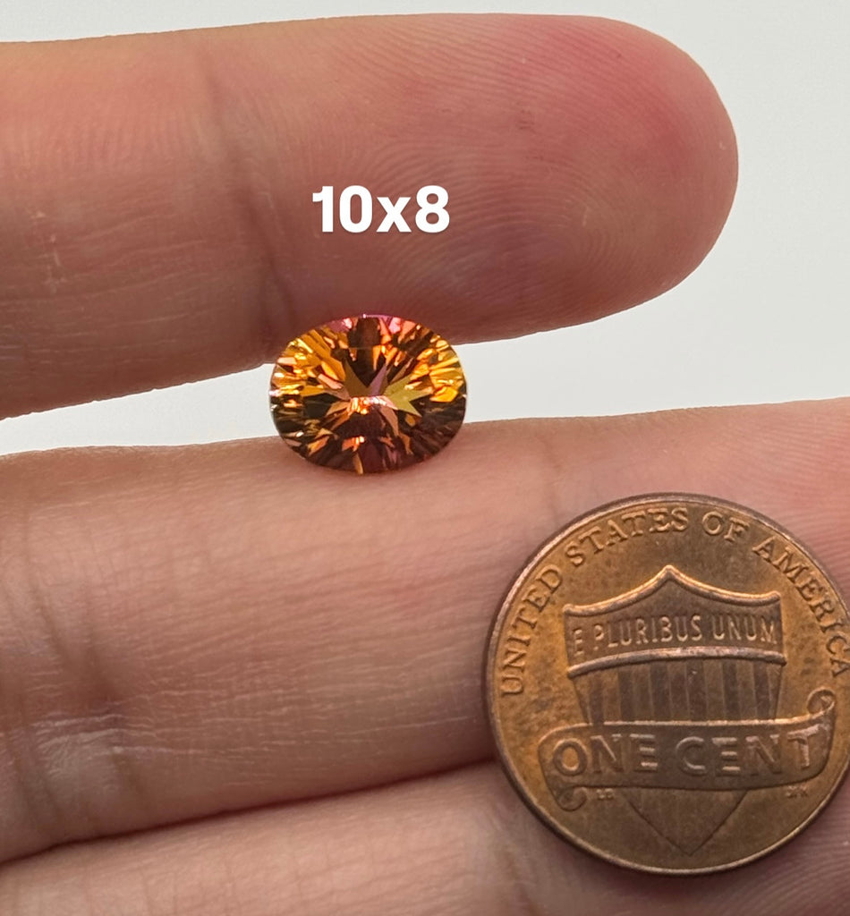 Natural Sunrise Mystic Topaz Oval Concave Cut AAA Quality Faceted Gemstone Available in 8x6MM-12x10MM