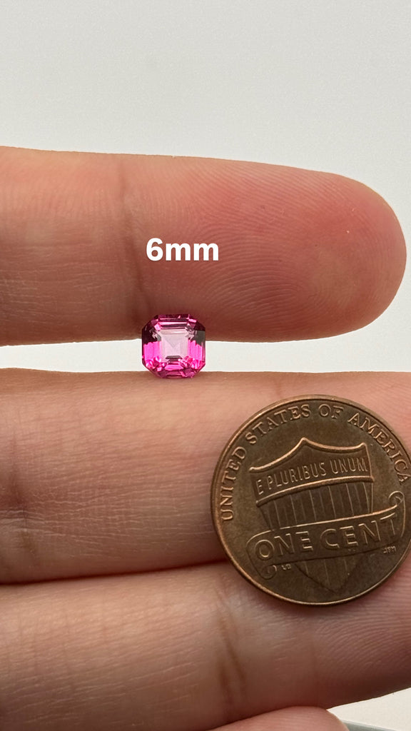 Natural Pure Pink Topaz Asscher Cut AAA Loose Gemstone Available in 5MM-10MM