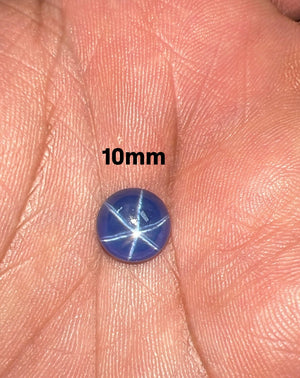 Lab Created transparent Ceylon light blue star sapphire Round Cabochon – 5mm -12mm