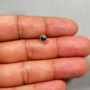 Men’s Black Diamond Stud Earring | 0.37-0.42 Ct Round Rose Cut in 14K Blackened Gold