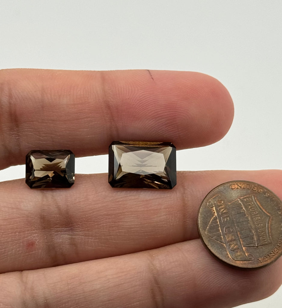Natural Loose Smokey Quartz Emerald Radiant Cut