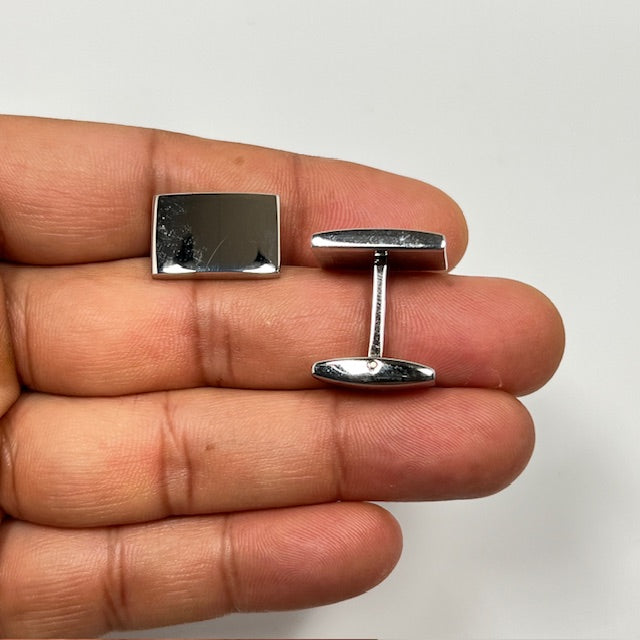 Men’s Plain Stainless Steel Cufflinks | Classic Groom, Wedding, Business, Dress Shirt Accessories
