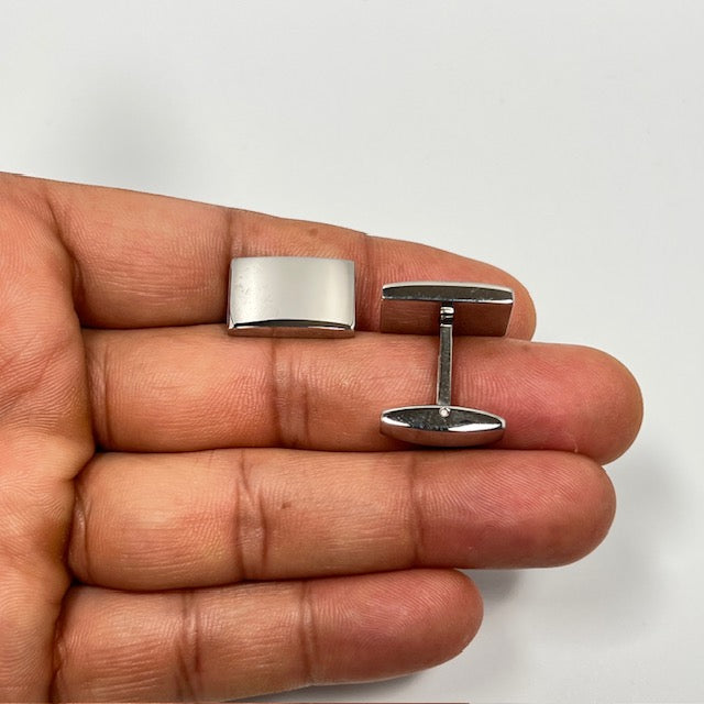 Men’s Plain Stainless Steel Cufflinks | Classic Groom, Wedding, Business, Dress Shirt Accessories