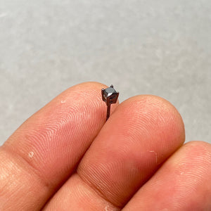 0.09–0.12 Ct Black Diamond Mens Stud Earrings, 2mm Princess Cut, 14K Blackened White Gold, Minimalist Men’s Jewelry, Gift for Him