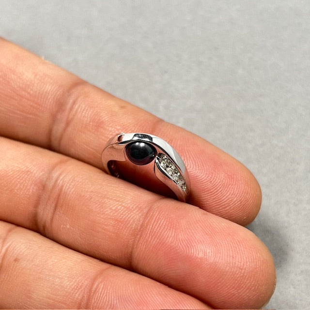 0.14 Cts Diamond & 7mm Cultured Pearl Ring in 14K White Gold | Elegant June Birthstone Ring, Minimalist Pearl Diamond Ring for Women size 6.5