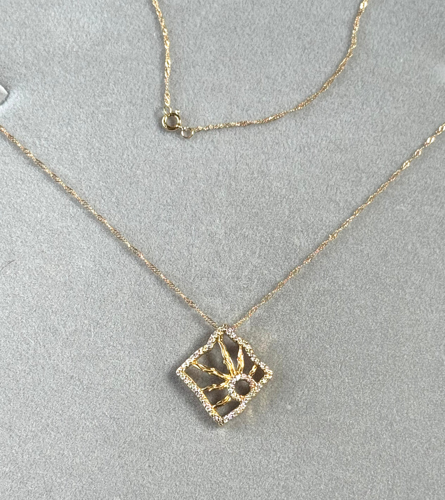 0.20-0.25 Cts SI2 - I1 clarity and I-J color Diamond Pendant in 14K Yellow Gold