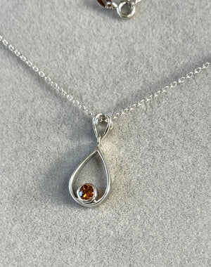 0.20 Ct Round Citrine Solitaire Pendant in Sterling Silver | 4mm AA Quality Gemstone Necklace