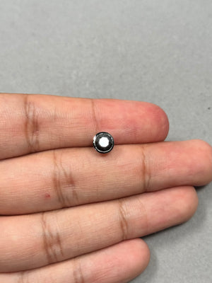 Men’s Black Diamond Stud Earring 5.5mm – 0.91–1.02 Ct AAA Round Black Diamond in 14K Blackened White Gold – Stylish Gift