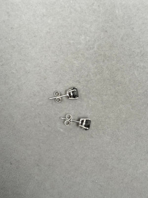 2.10 Ct Certified Round Black Diamond Stud Earrings in 14K White Gold – EGL USA AA Quality