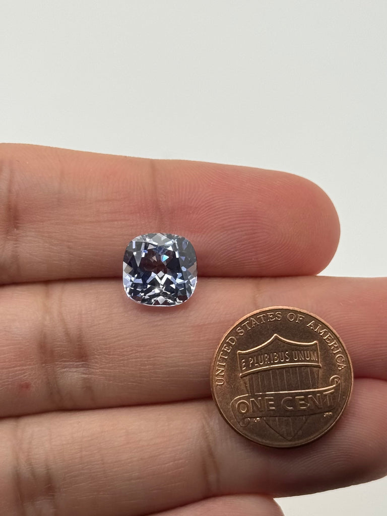 10mm Cushion Synthetic Very Light Blue Sapphire Gemstone | Loose Gem, DIY Jewelry, Jewelry Making Supplies