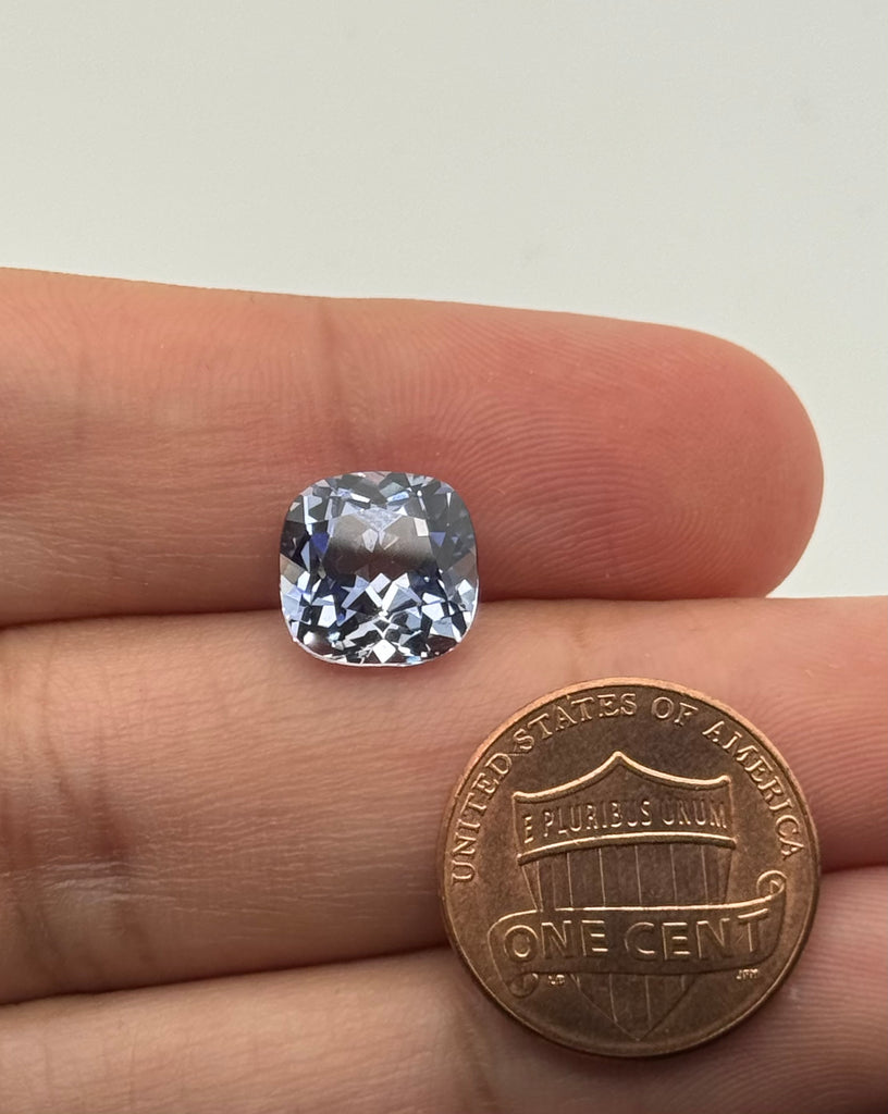 10mm Cushion Synthetic Very Light Blue Sapphire Gemstone | Loose Gem, DIY Jewelry, Jewelry Making Supplies
