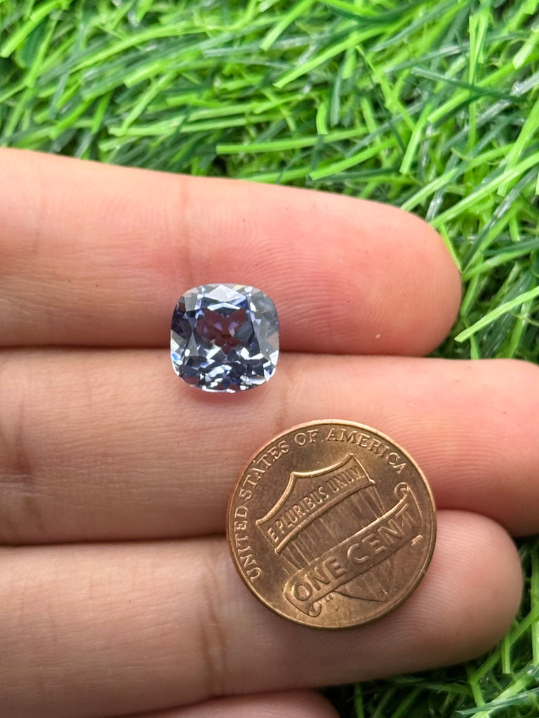 10mm Cushion Synthetic Very Light Blue Sapphire Gemstone | Loose Gem, DIY Jewelry, Jewelry Making Supplies