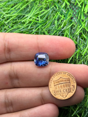Loose 10mm Cushion Synthetic Medium Blue Sapphire Gemstone | DIY Jewelry, Jewelry Making Supplies, Loose Gemstone