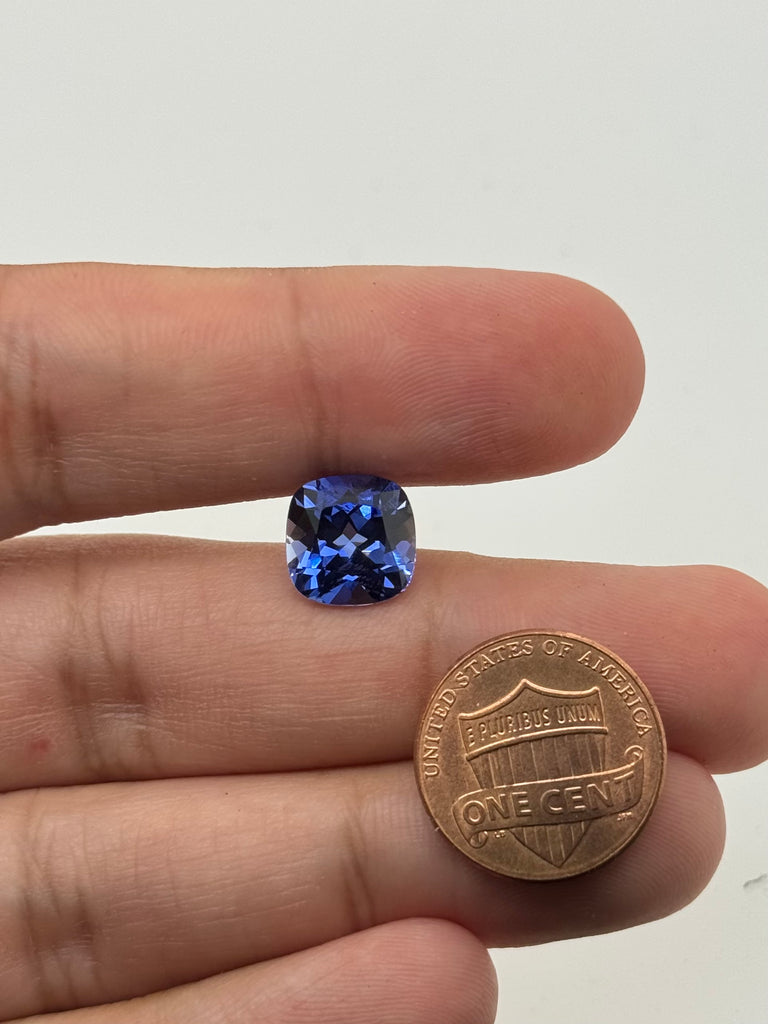 Loose 10mm Cushion Synthetic Medium Blue Sapphire Gemstone | DIY Jewelry, Jewelry Making Supplies, Loose Gemstone