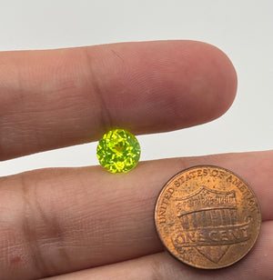 Lab Created Neon Yellow Lug Yellow Round Cut Gemstone - 8mm Loose Stone for Jewelry Making
