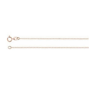 14K Gold 1 mm Solid Baby Curb Chain Available in 16 Inches - 24 Inches