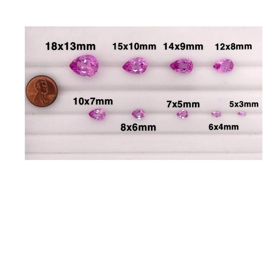 Synthetic Pear Best Pink Sapphire