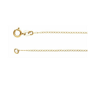 14K Gold 1 mm Solid Baby Curb Chain Available in 16 Inches - 24 Inches