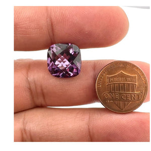 Lab Grown Color Change Sapphire Cushion Checkered Cut