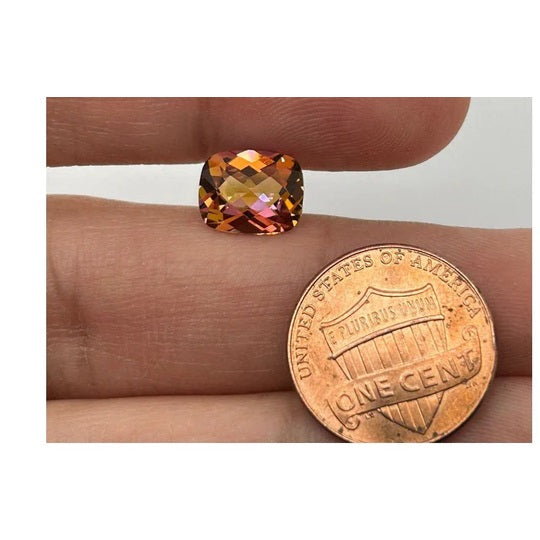 Natural Sunrise Mystic Topaz Elongated Cushion Checkerboard Cut AAA Quality Faceted Gemstone Available in 6x4MM-14x10MM