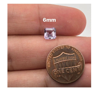 Loose Rose Amethyst Asscher Cut Gemstone Available in 6mm - 10mm