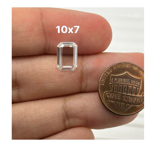 White Portrait Cut Best Moissanite Emerald