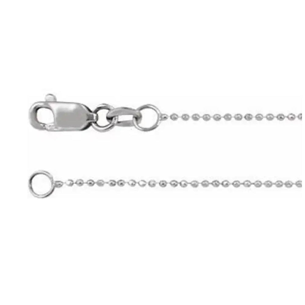 14K Gold 1mm Diamond-Cut Bead Chain Available in 7 Inches - 24 Inches