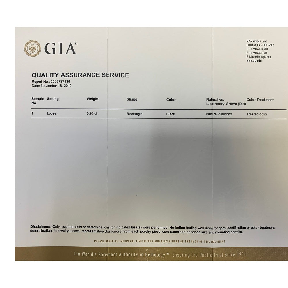 0.98 Cts Treated Fancy Black Diamond AAA Quality Princess Cut