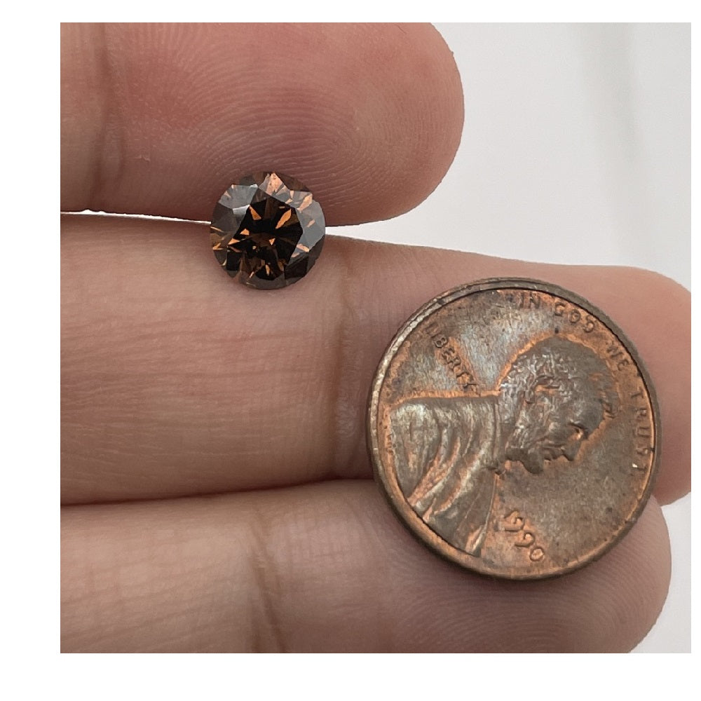 1.60 Cts Natural Fancy Brown Diamond I1 Quality Round Cut