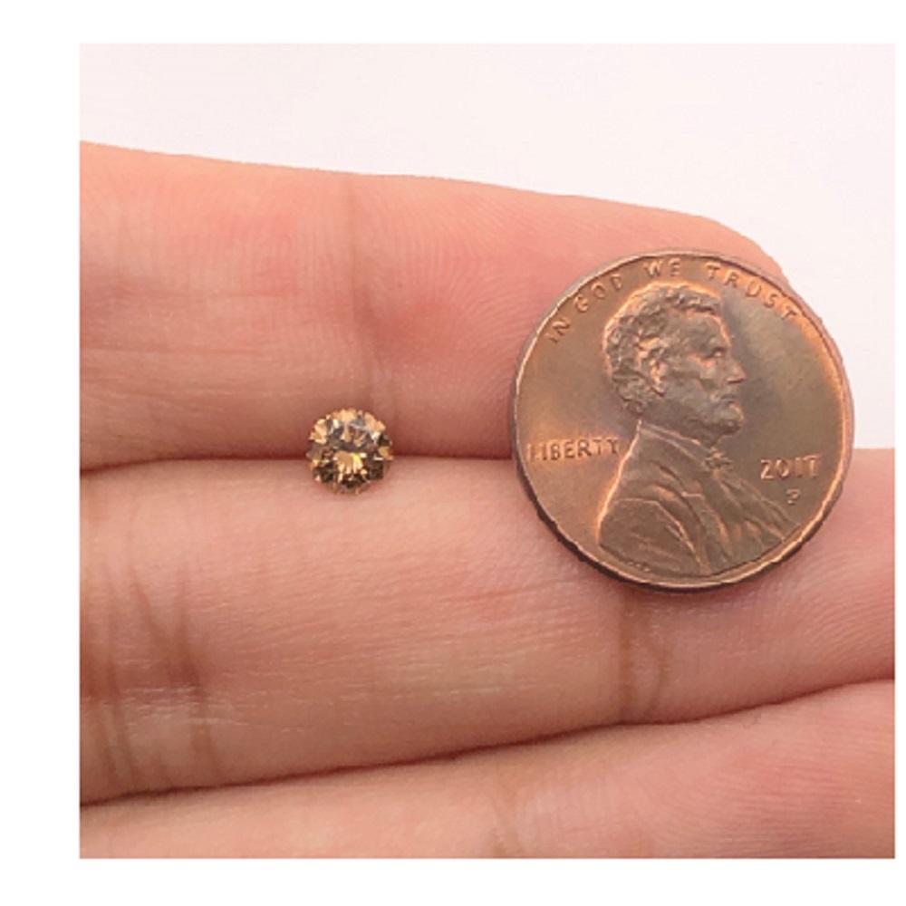 0.42 Cts Natural Fancy Brown Diamond SI1 Quality Round Cut