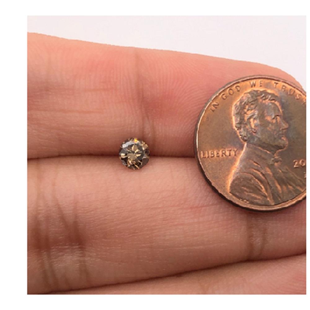 0.36 Cts Natural Fancy Brown Diamond SI2 Quality Round Cut