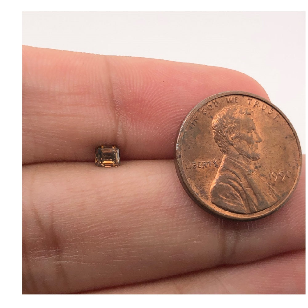 0.30 Cts Natural Fancy Brown Diamond SI1 Quality Emerald Cut