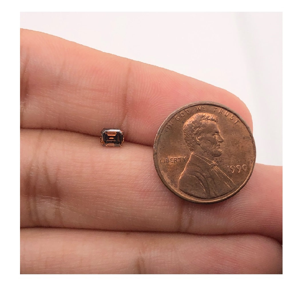 0.36 Cts Natural Fancy Brown Diamond SI1 Quality Emerald Cut