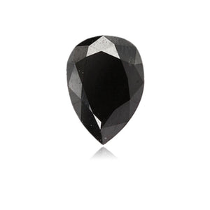 0.62 Cts Natural Fancy Black Diamond AAA Quality Pear Cut