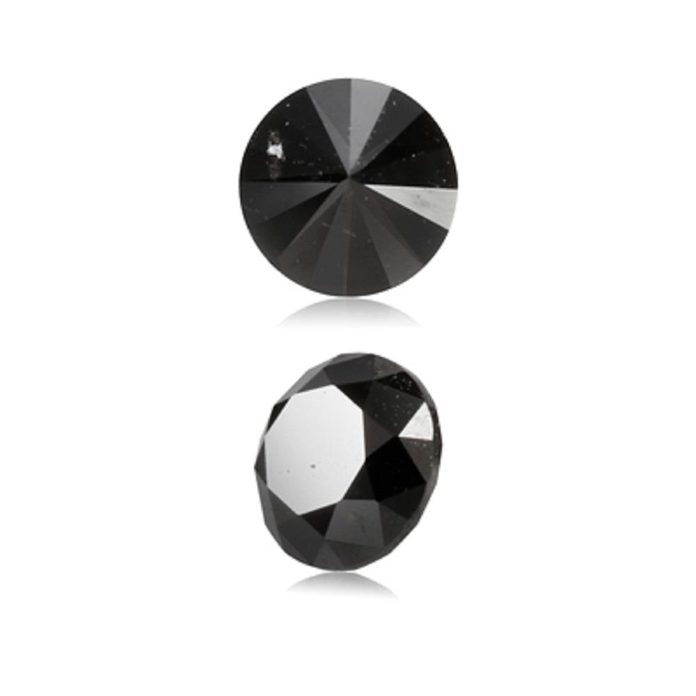 0.35 Cts Treated Fancy Black Diamond AAA Quality Round Cut