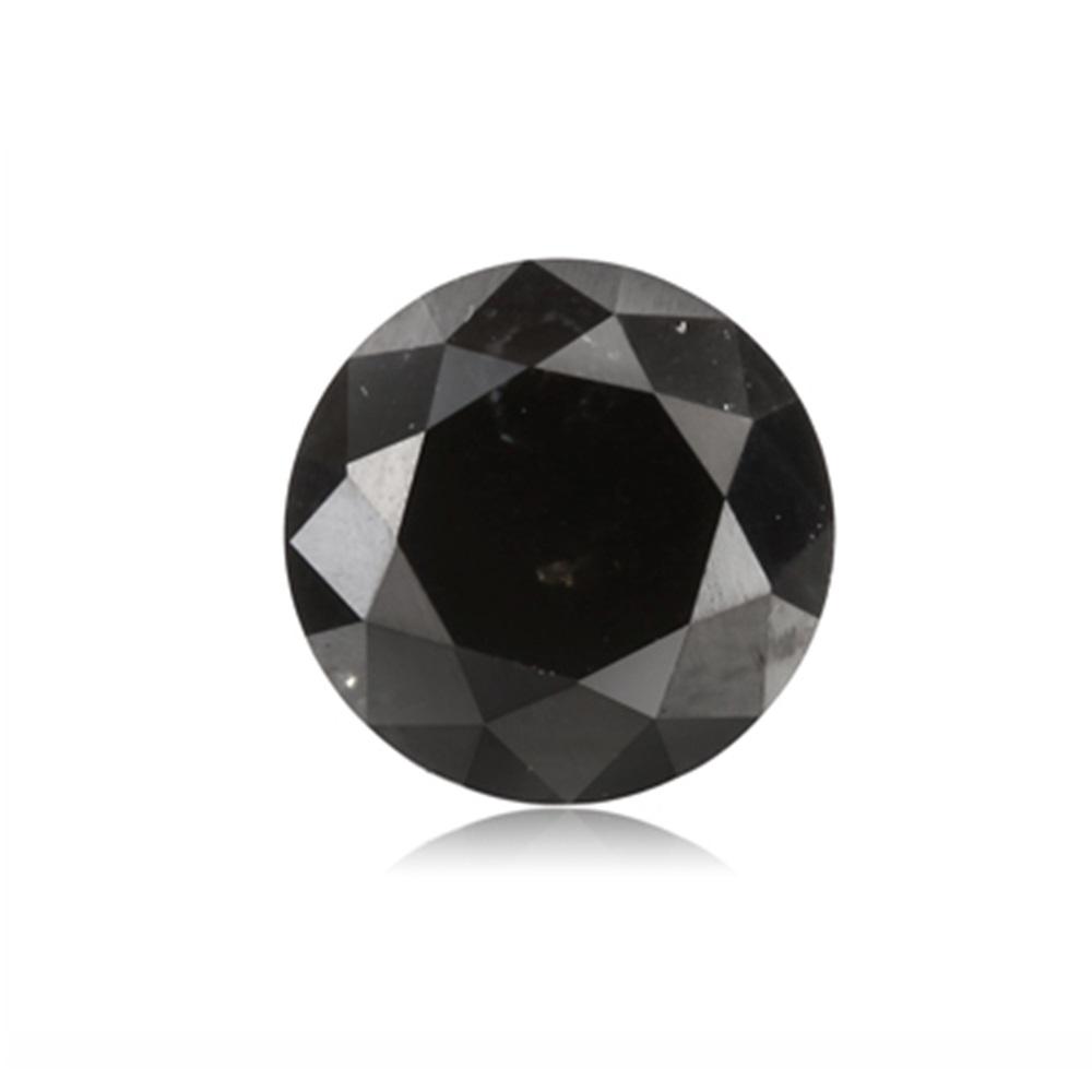 0.51 Cts Treated Fancy Black Diamond AAA Quality Round Cut