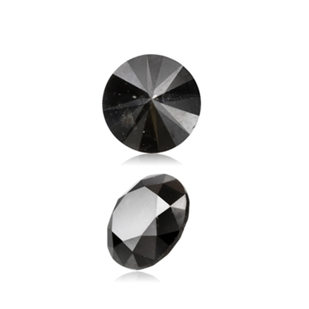 0.51 Cts Treated Fancy Black Diamond AAA Quality Round Cut