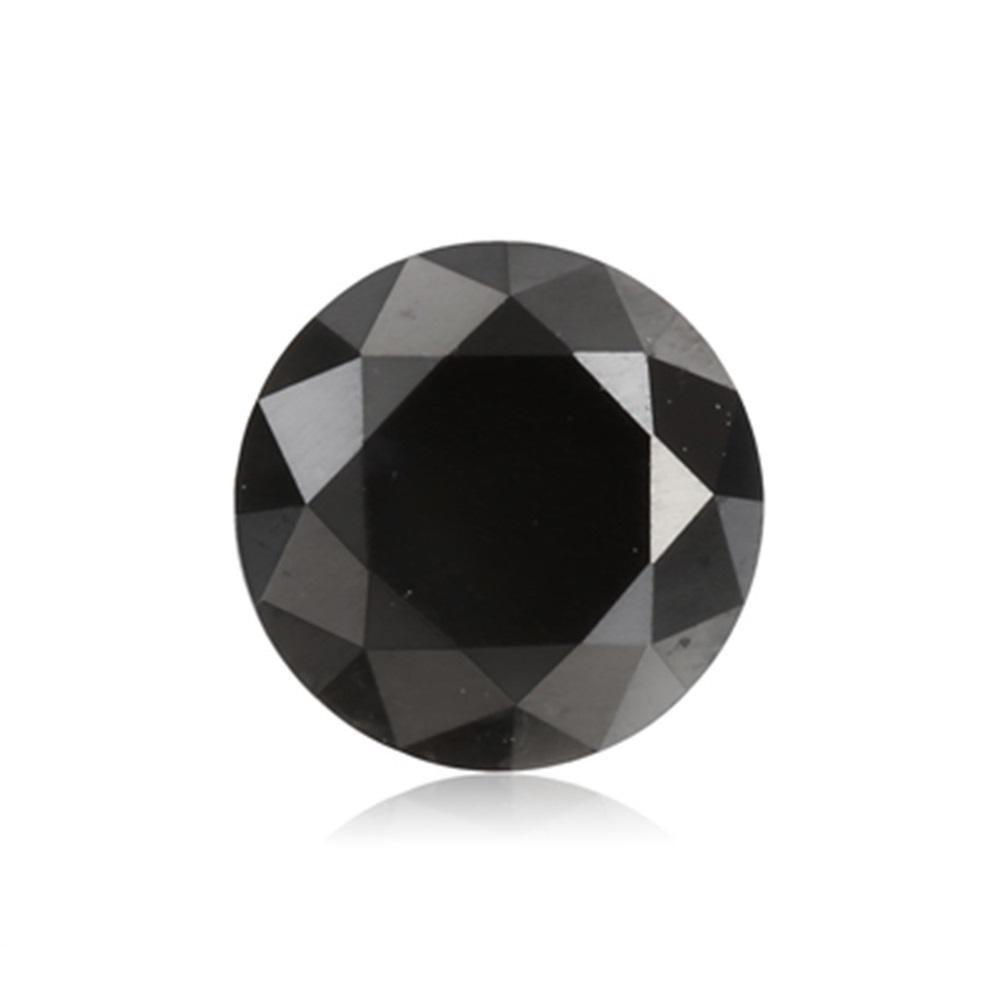 0.56 Cts Treated Fancy Black Diamond AAA Quality Round Cut
