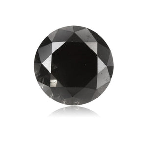 0.66 Cts Treated Fancy Black Diamond AAA Quality Round Cut